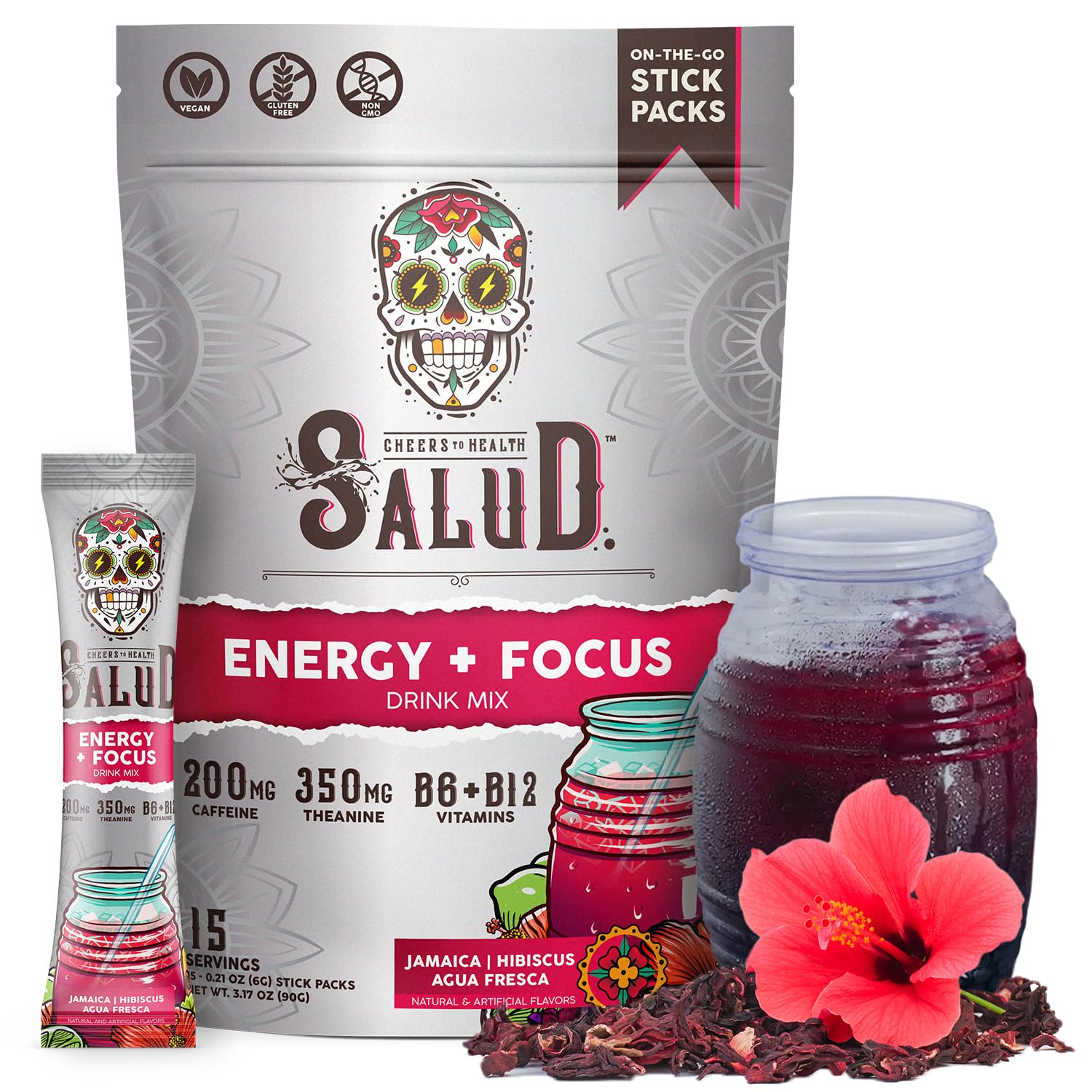 Taste Salud Salud stick-pack open—convenient energy boost on the go