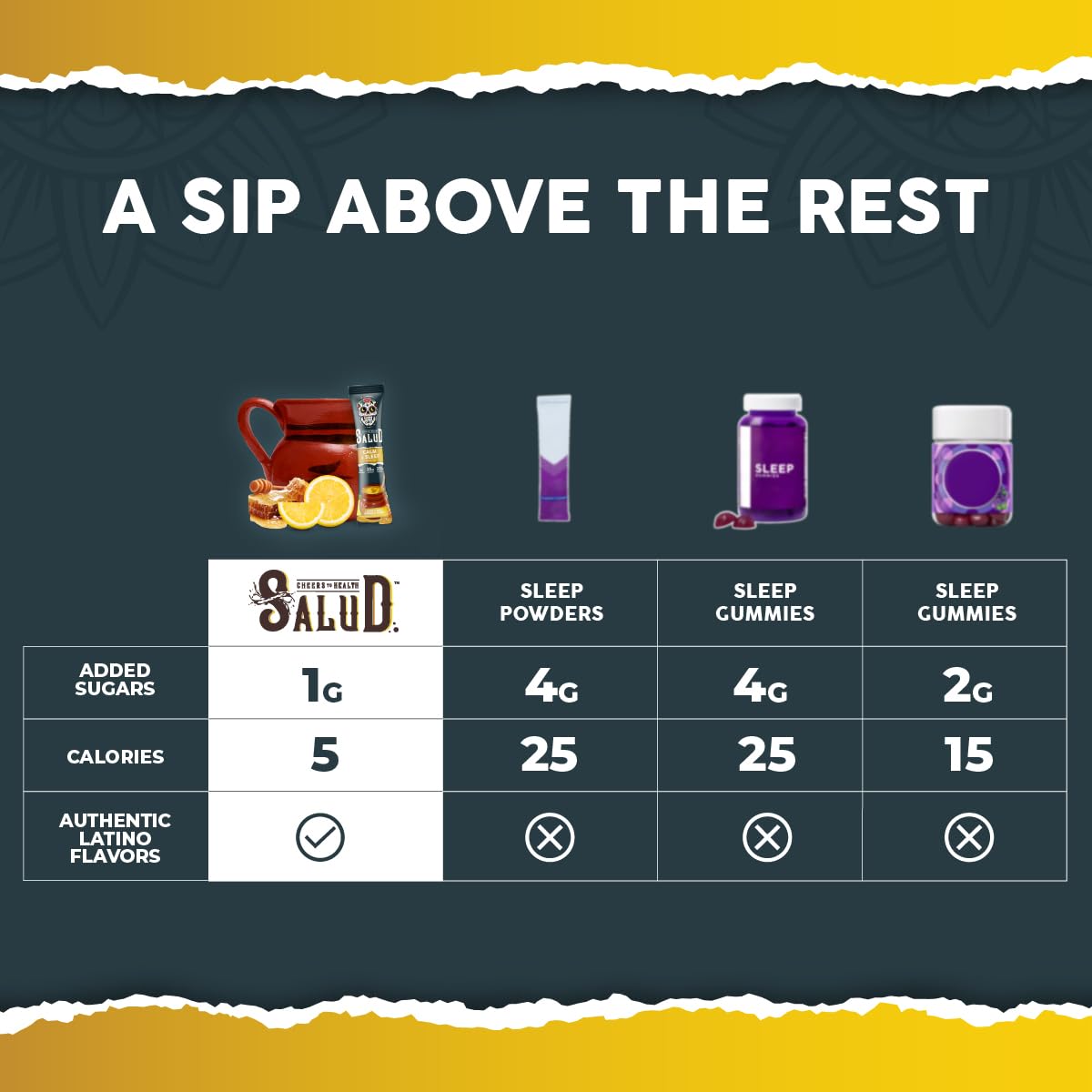 Taste Salud travel-friendly stick pack on a nightstand for easy unwind.