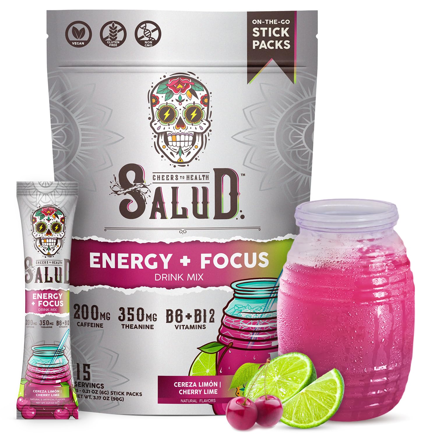 Taste Salud two-in-one energy and focus powder packets for on-the-go use