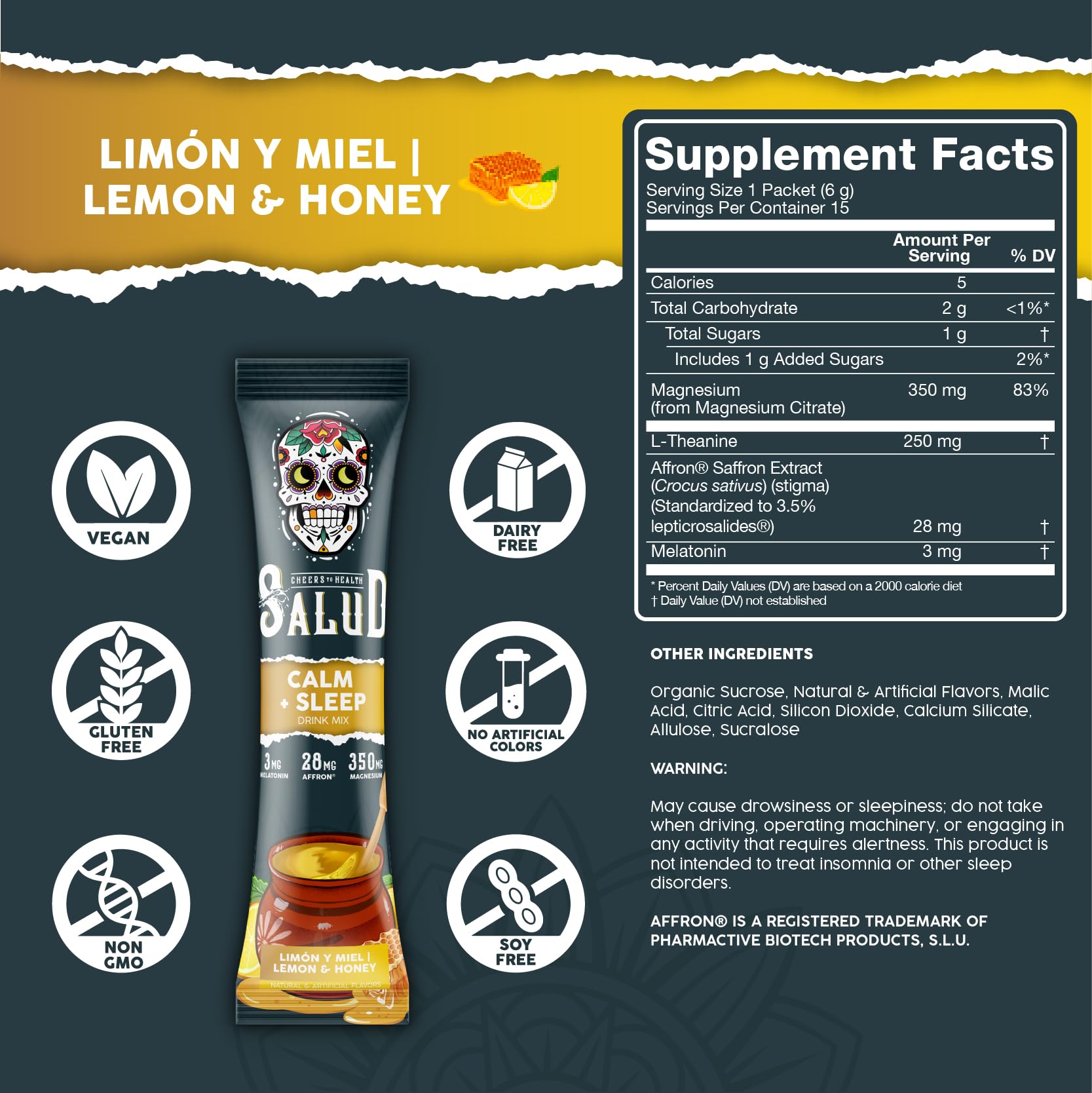 Taste Salud water dissolves into honey lemon flavor for a refreshing bedtime drink.
