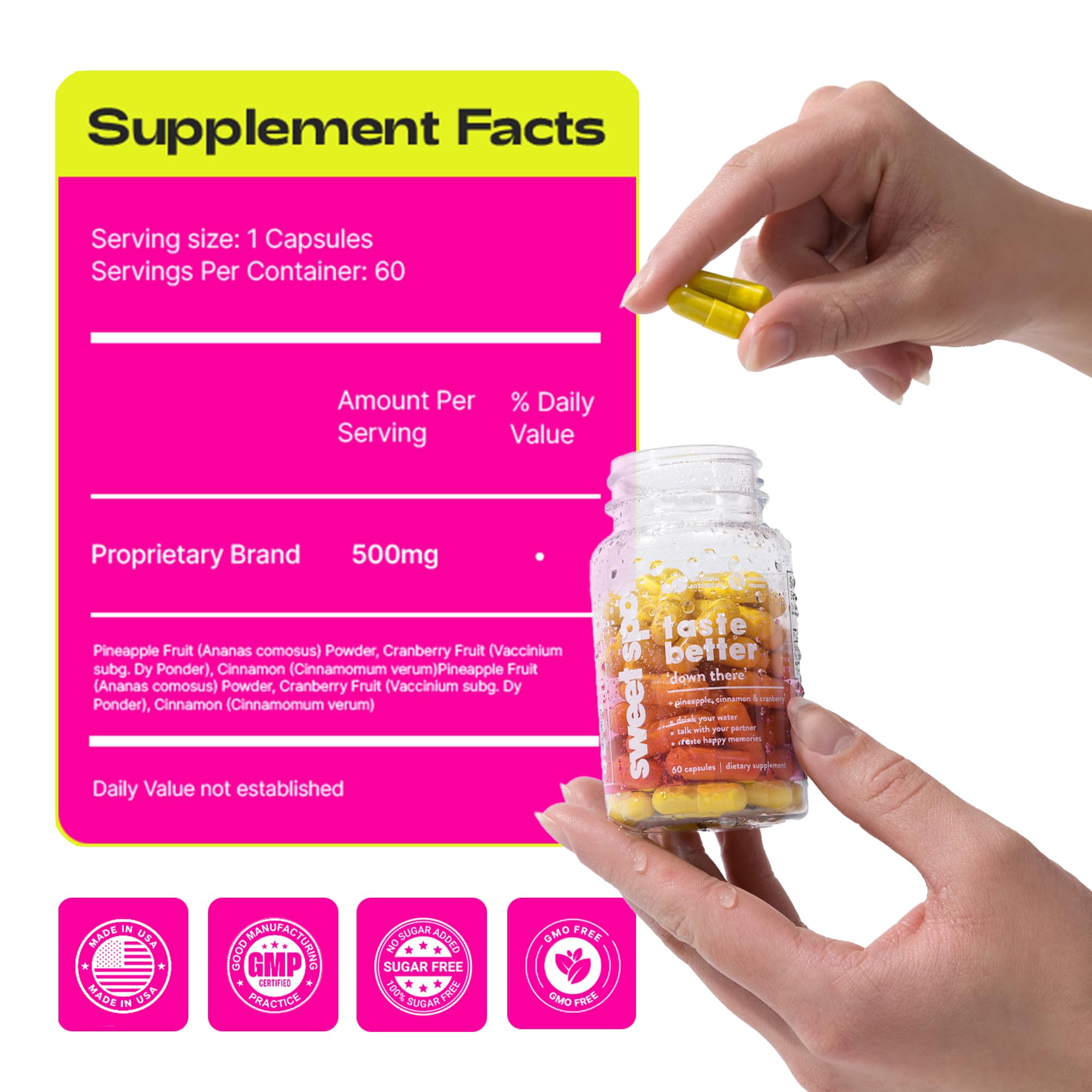 Taste the Sweet Spot vegan gluten-free label for inclusive ingredients