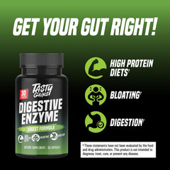 TASTY GAINS probiotic-prebiotic blend label showcases gut health support for a balanced microbiome.