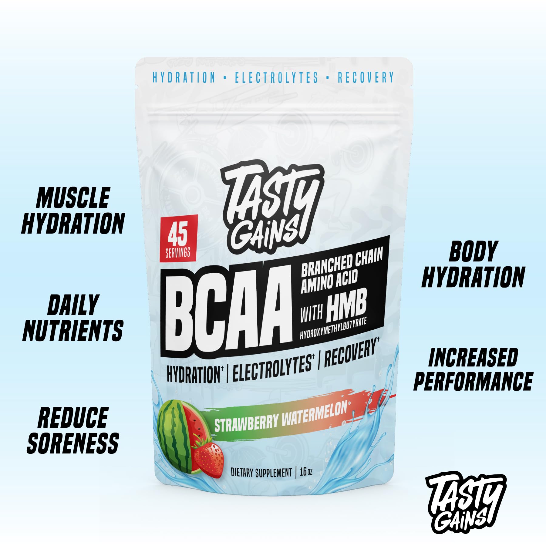 TASTY GAINS recovery scoop with HMB for lean mass support
