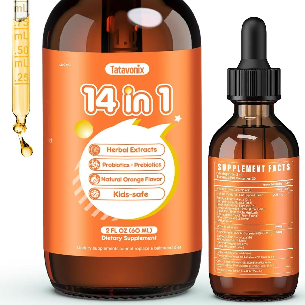 Tatavonix 14-in-1 gut cleanse bottle for gentle daily detox