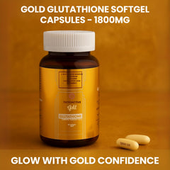 Close-up of Tatiomax New Gold softgels highlighting collagen and vitamin C blend