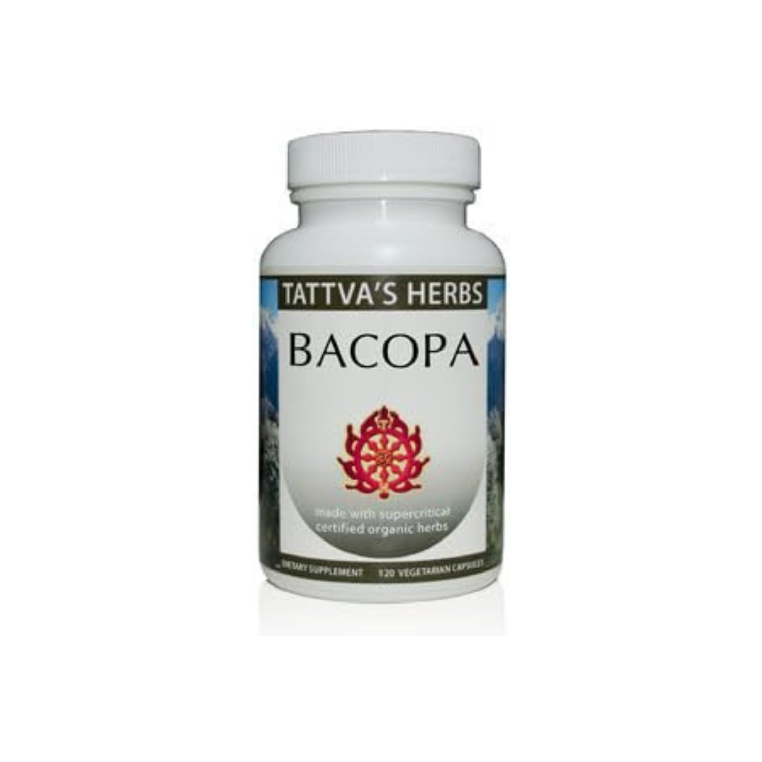 Tattva's Herbs Bacopa Monnieri bottle shows Brahmi with Pippili for focus support.