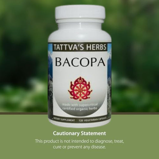 Closeup of Tattva's Herbs capsules highlighting calm daily balance.