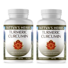 Tattva's Herbs Turmeric Curcumin bottle with black pepper demonstrates enhanced absorption.