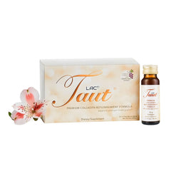 TAUT Liquid Collagen bottle highlighting glow and hydration benefits for skin.