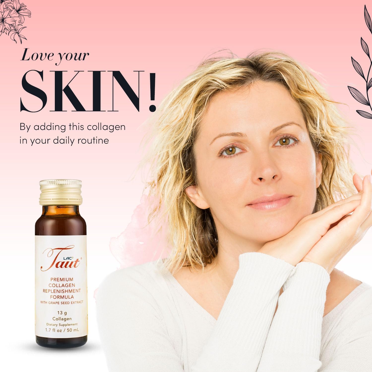 TAUT Liquid Collagen supports joints and bones as part of routine.