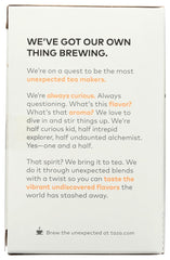 TAZO Calm Chamomile aroma steams from the cup, inviting relaxation