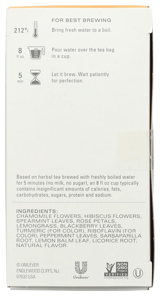 TAZO Calm Chamomile packaging shows two boxes of soothing tea