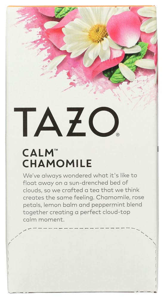 TAZO Calm Chamomile steeping cup releases calming notes for winding down