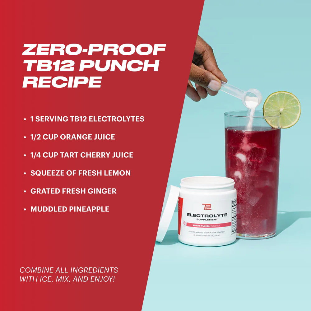 TB12 on-the-go hydration setup with bottle and powder.