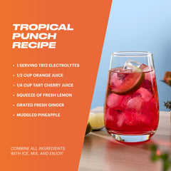 TB12 Electrolytes Peach Mango ingredients emphasize minerals and clean ingredients.