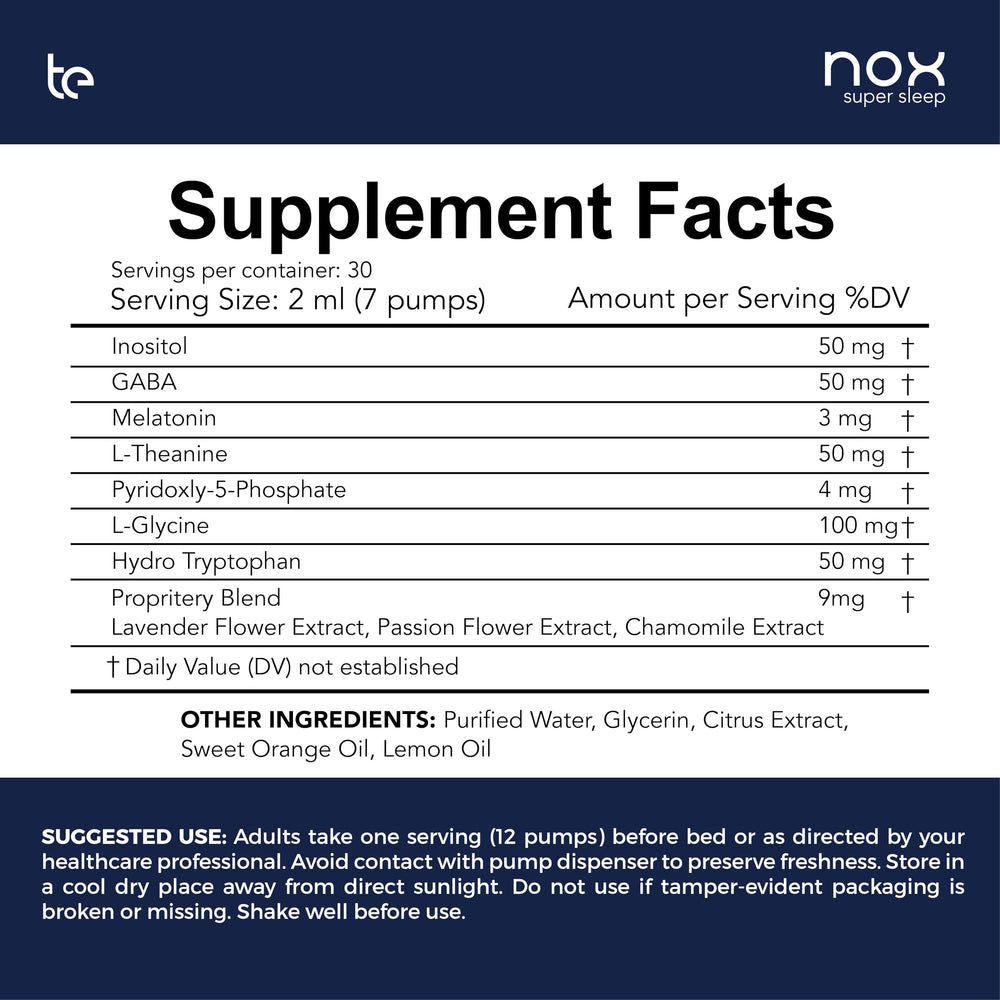 te USA Nox Super Sleep packaging on shelf demonstrates compact design.