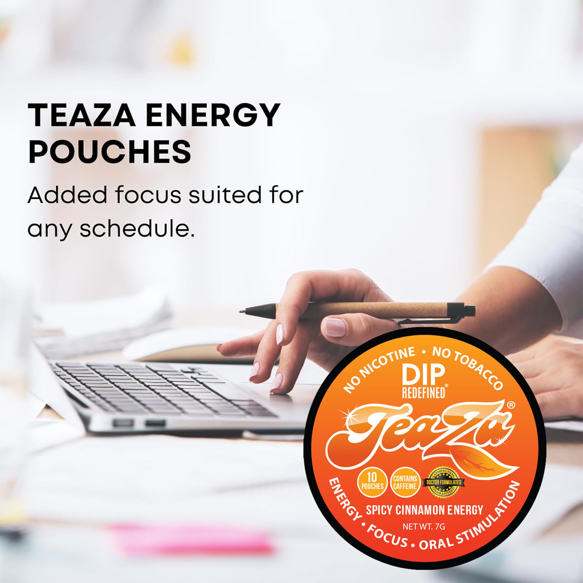 TeaZa spicy cinnamon energy pouch outdoor use in activity