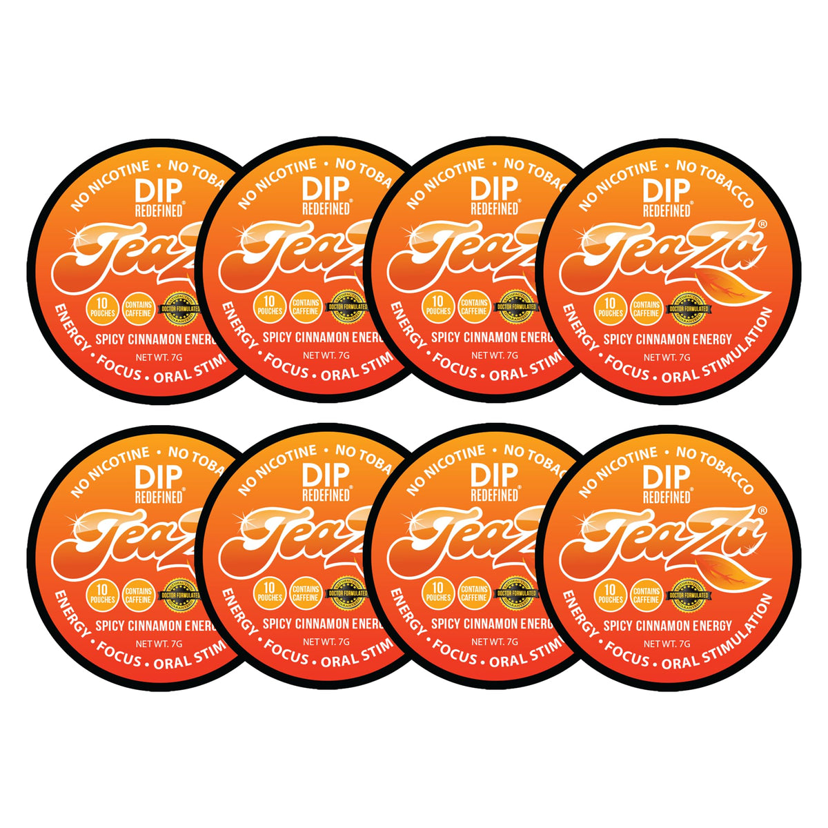 TeaZa spicy cinnamon energy pouch packaging for on-the-go use