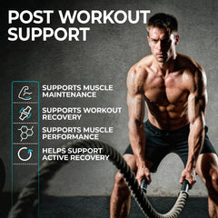 Teal Skyes MyoBoost active workout scene suggests performance-friendly supplementation.