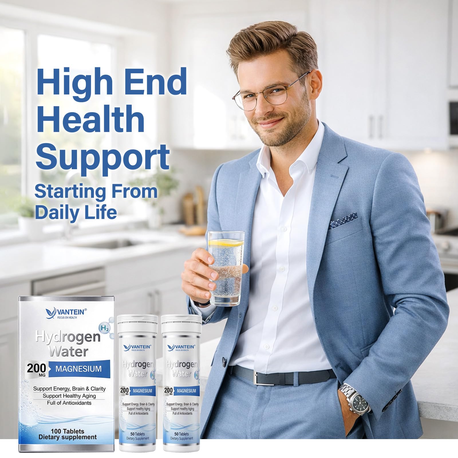 TEATTY H2 two-bottle kit, 100-tablet supply.