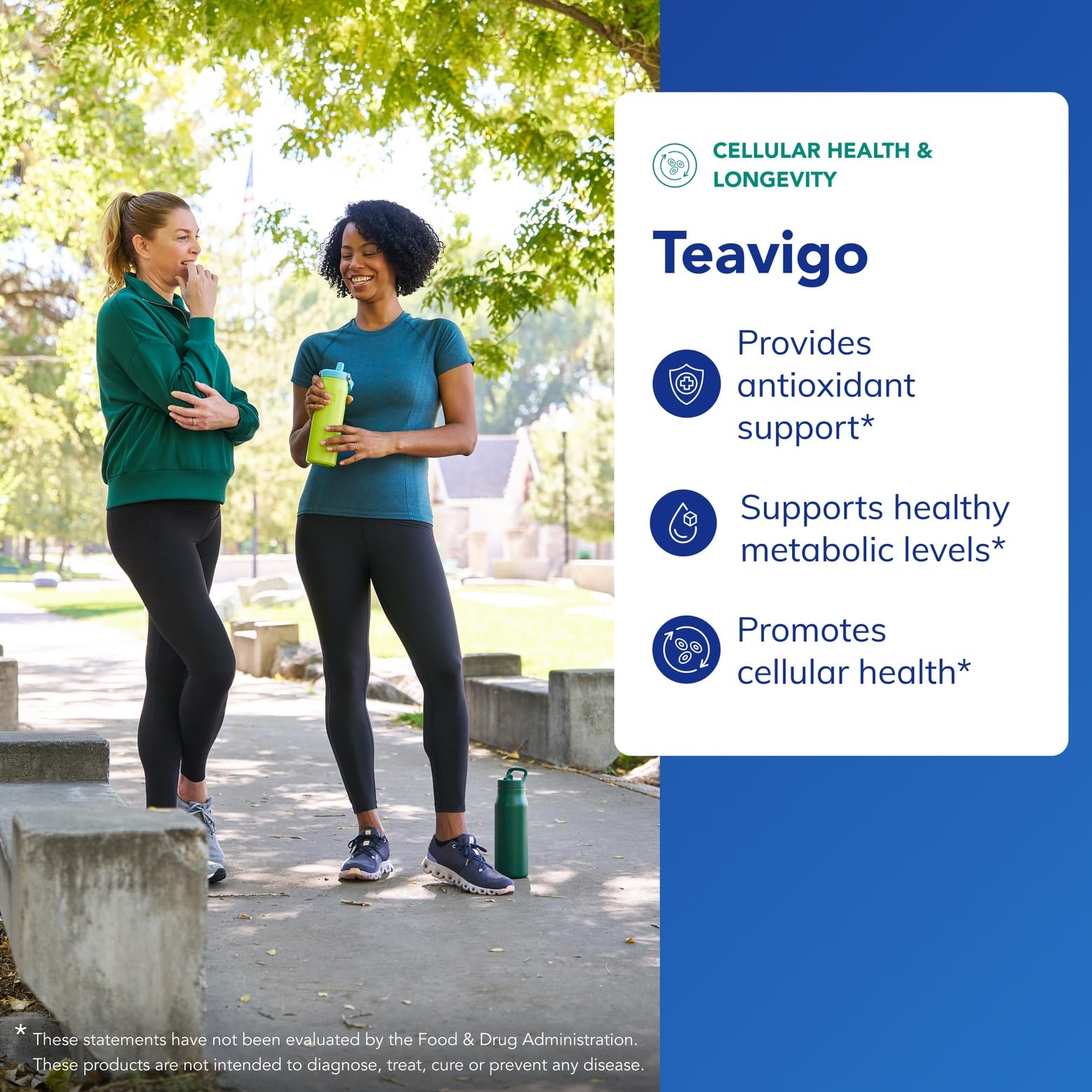 Teavigo green tea extract bottle demonstrates caffeine-free antioxidant potential.