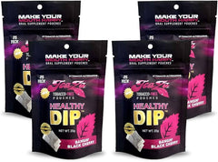 TeaZa Bangin' Black Cherry pouches pack for convenient tobacco-free dipping.