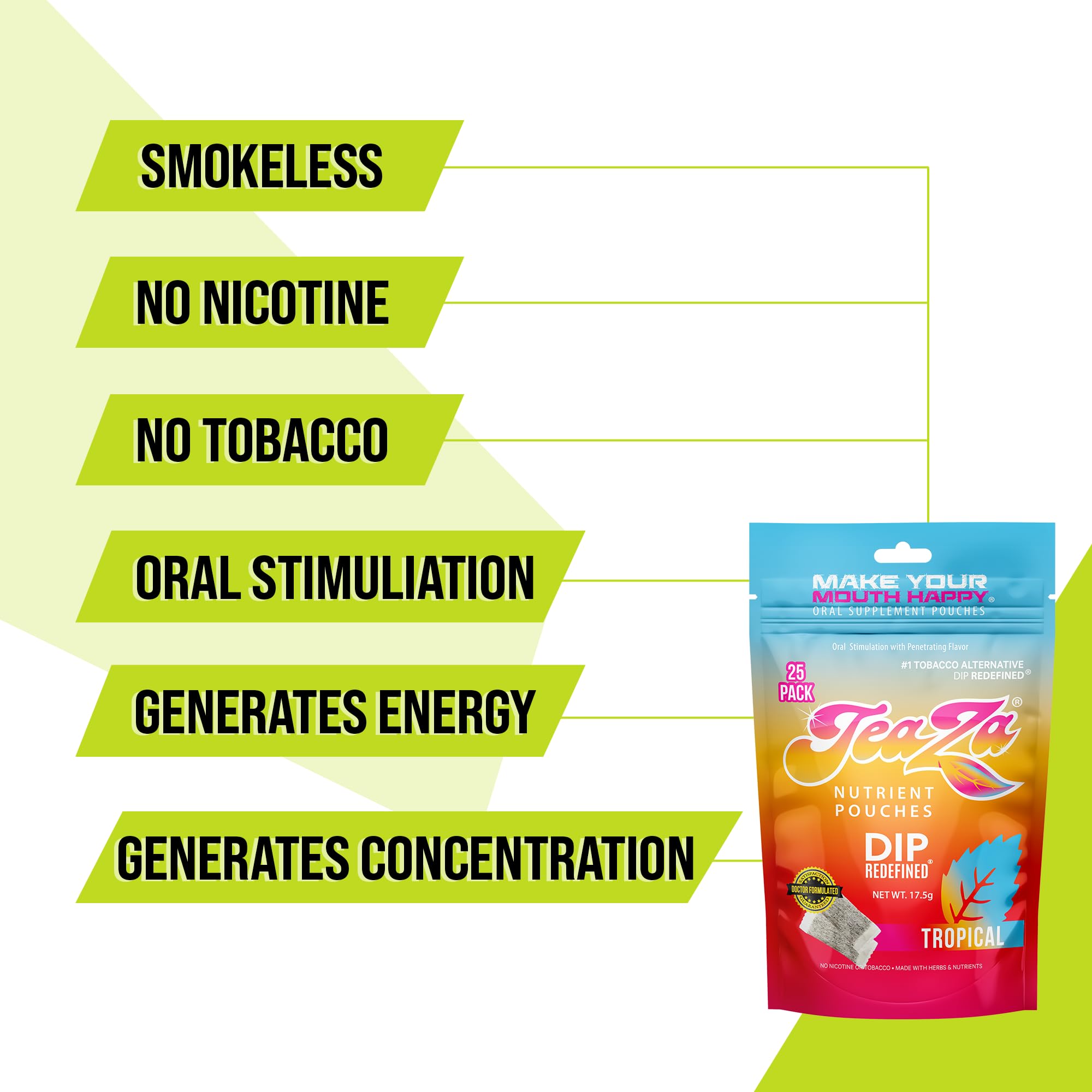 TeaZa citrus tropical energy pouch offers bright notes