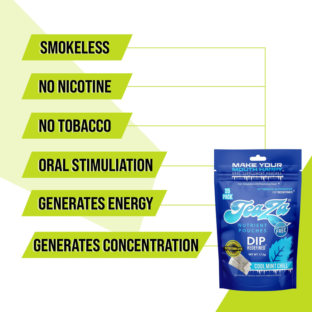 TeaZa Cool Mint Chill pack on display, premium packaging for discreet use.