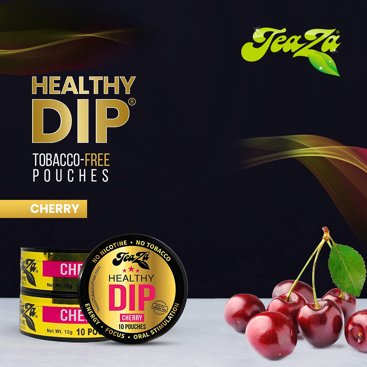 TeaZa Bangin' Black Cherry aroma shot conveys cool, fruit-forward scent.