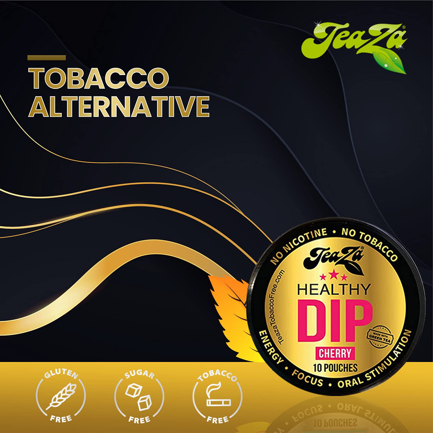 TeaZa Bangin' Black Cherry on-table display emphasizes convenient 12-pack design.