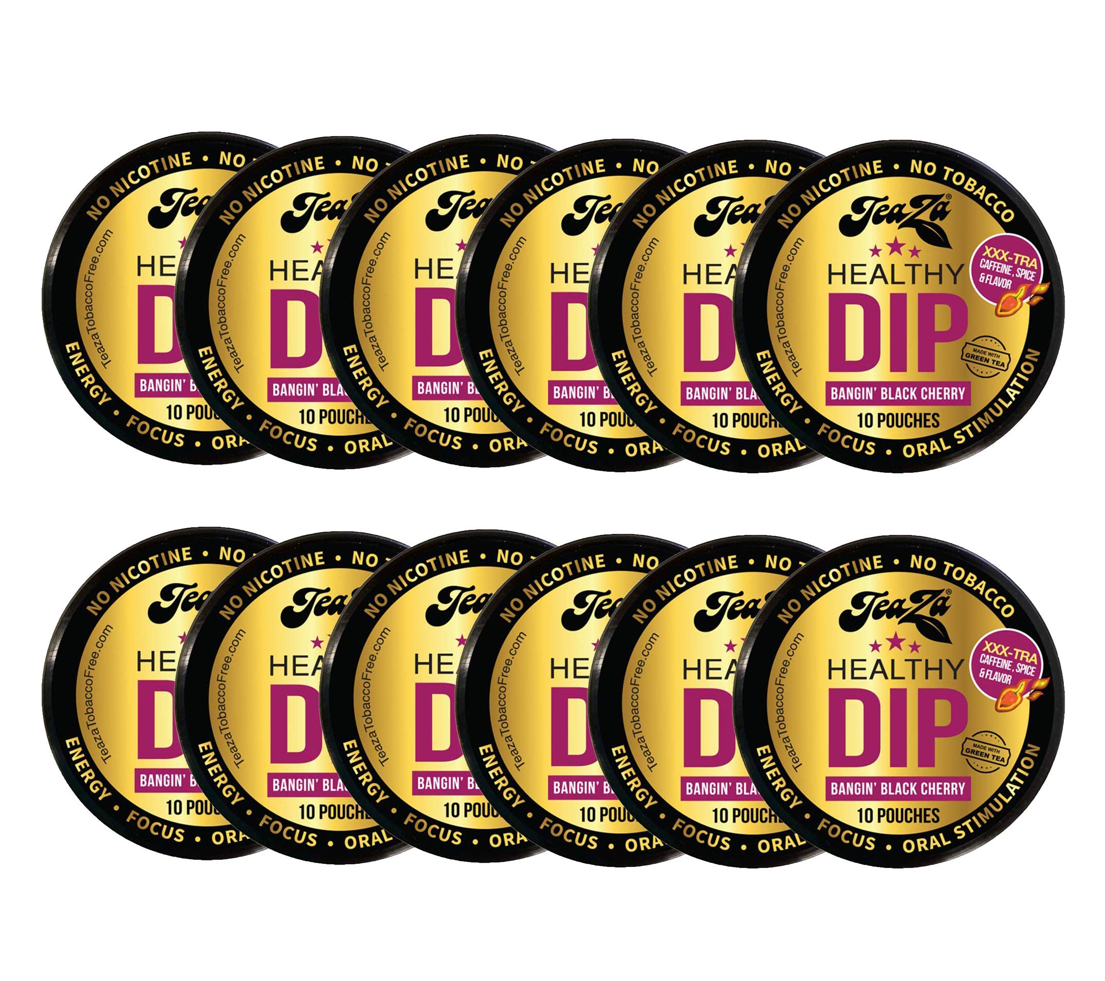 TeaZa Bangin' Black Cherry energy pouches pack offers clean energy without tobacco.
