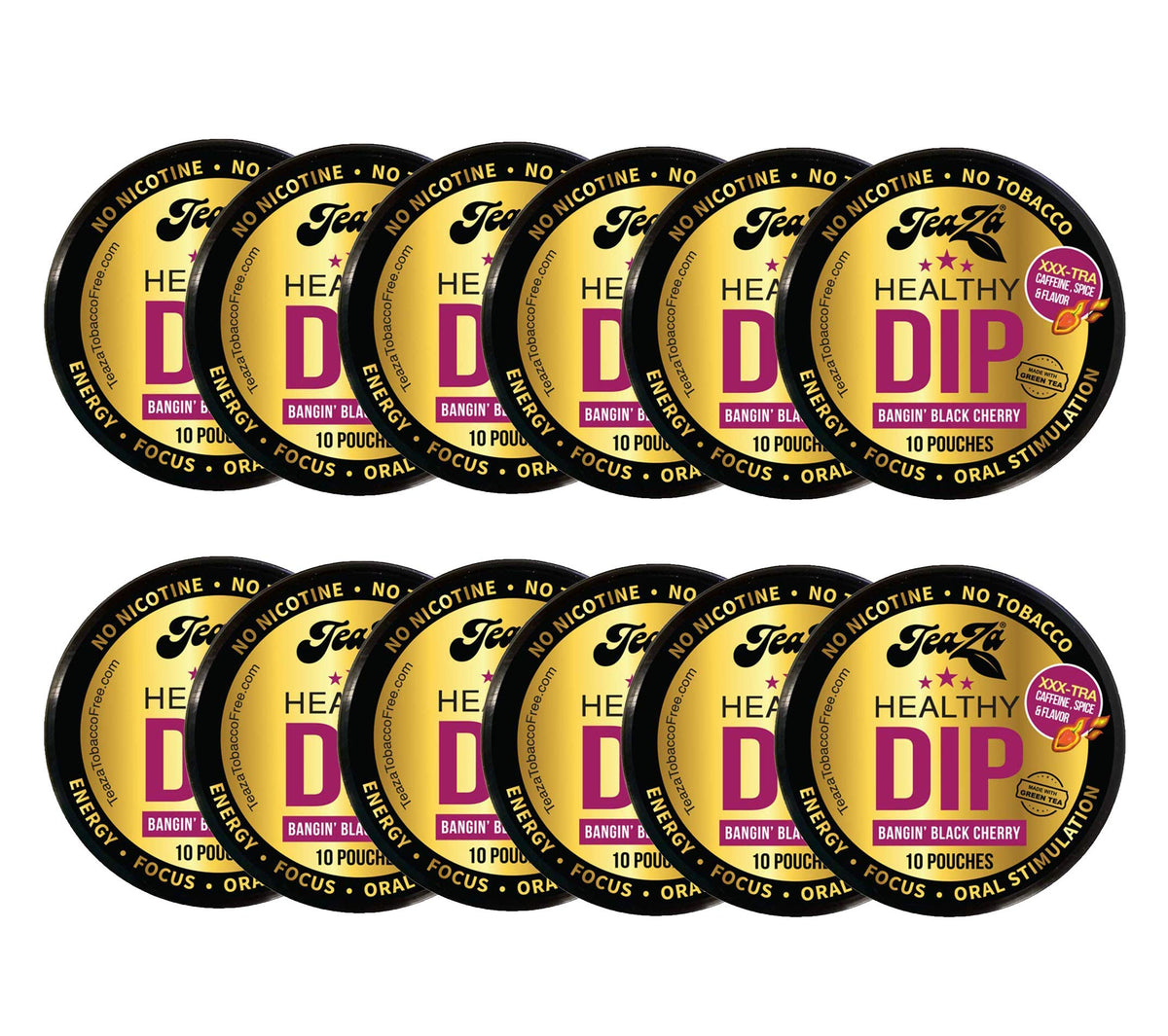 TeaZa Bangin' Black Cherry energy pouches pack offers clean energy without tobacco.