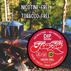 TeaZa Cherry Chill close-up with peppermint notes and fresh aroma