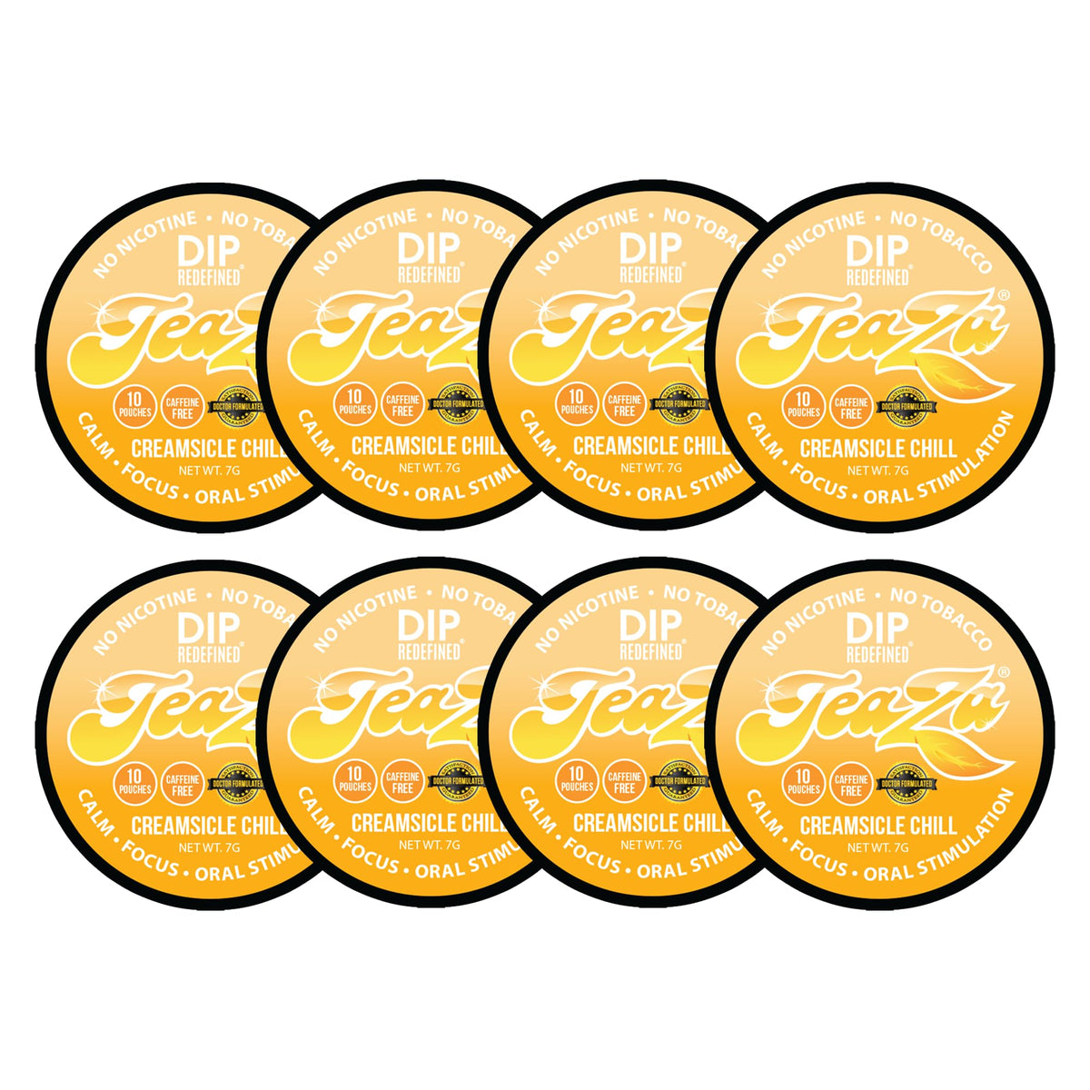 TeaZa Energy Pouches Creamsicle Chill pack offers a tobacco-free dip option.