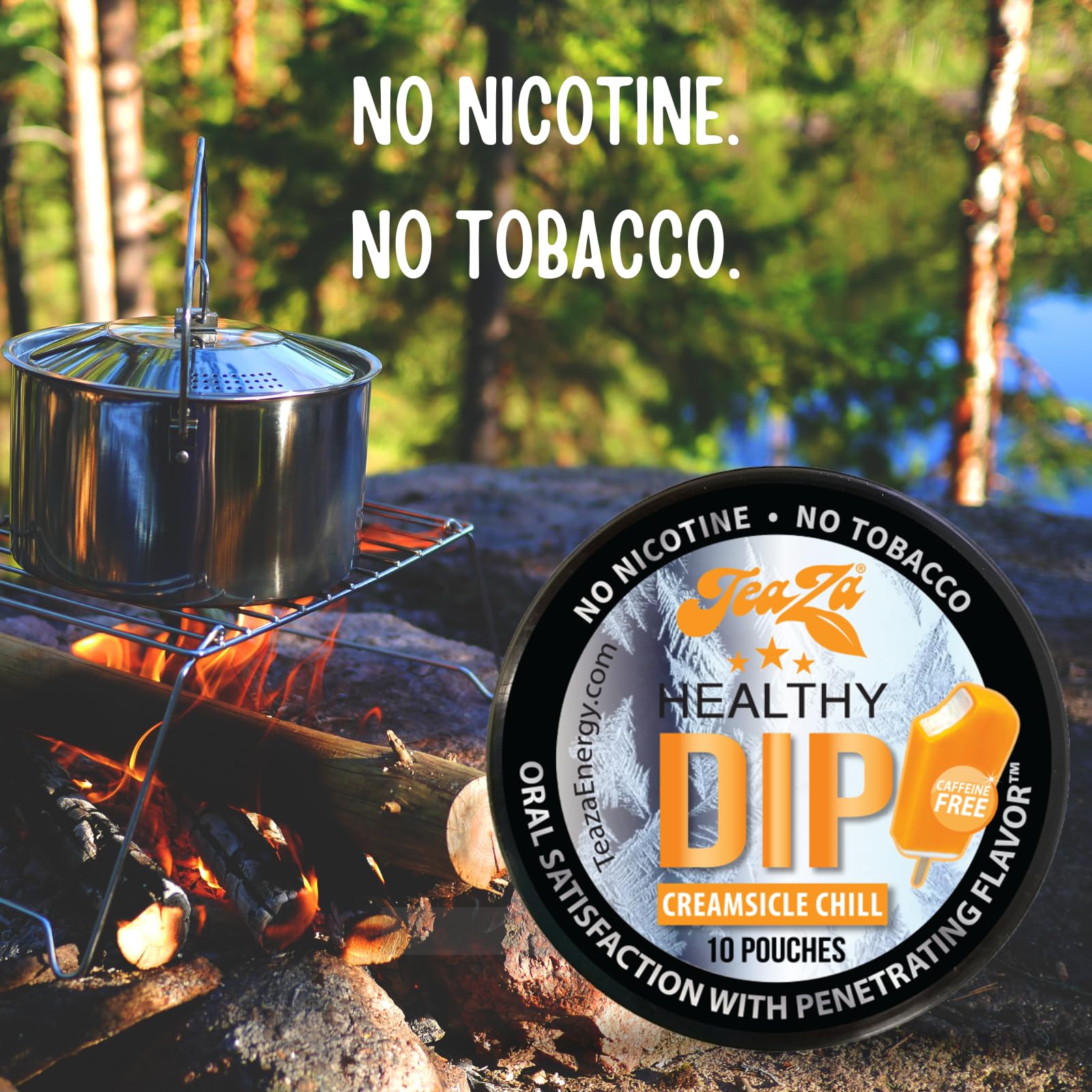TeaZa Energy Pouches in mouth provide a satisfying, nicotine-free option.