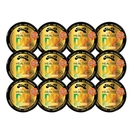 TeaZa Energy Pouches Mango Habanero front-pack showcases bold flavor and nicotine-free convenience.