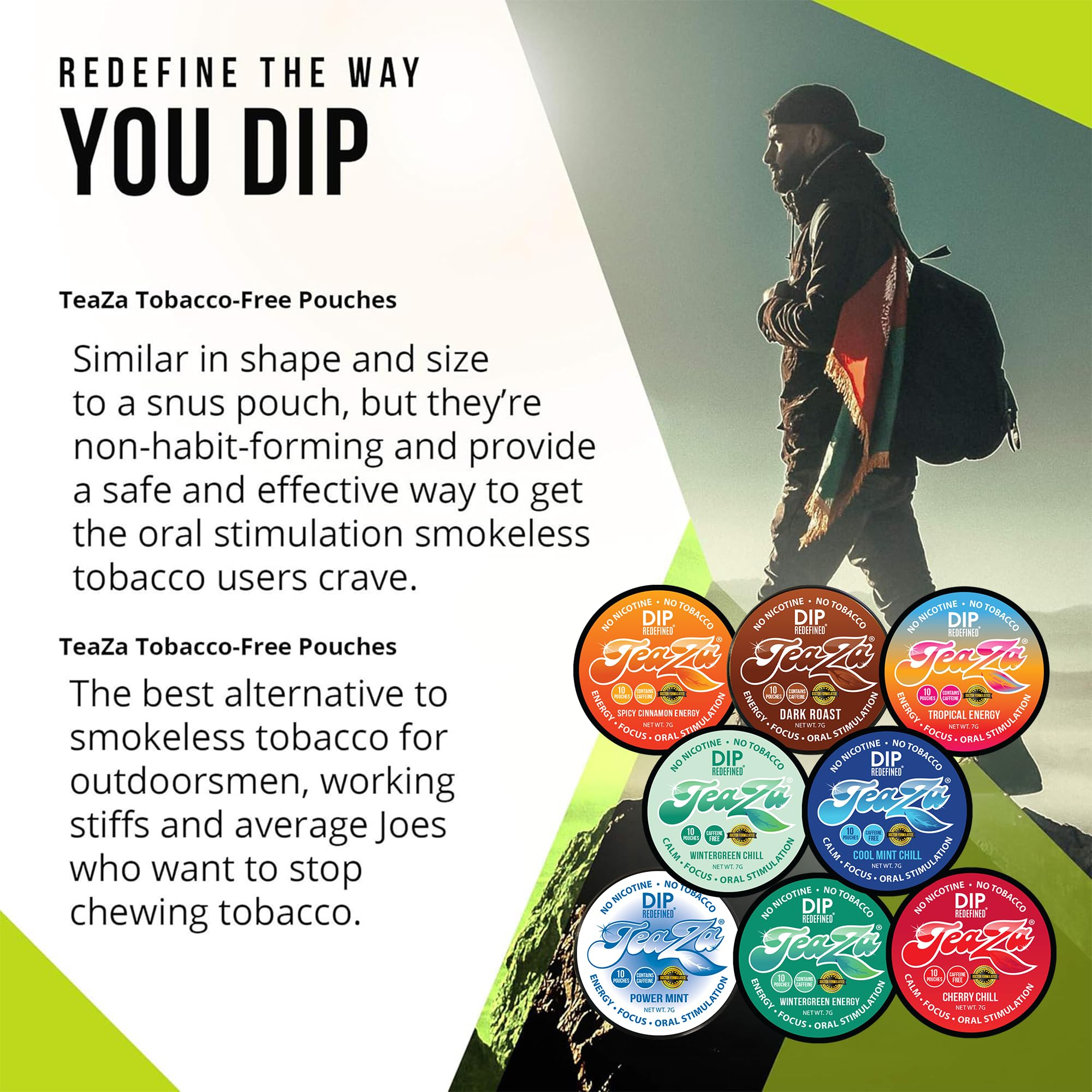TeaZa Energy pouches are gluten-free and nut-free for inclusive use.