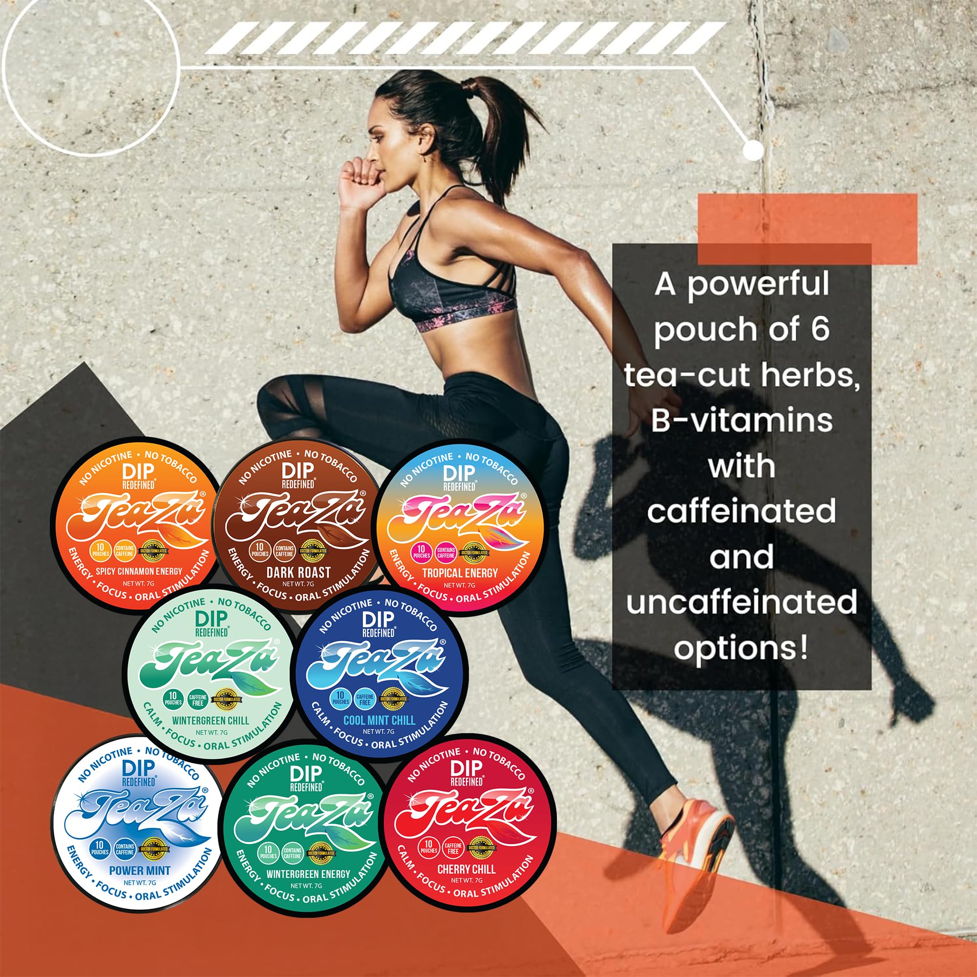 TeaZa Energy pouches offer nicotine-free power for work or study.