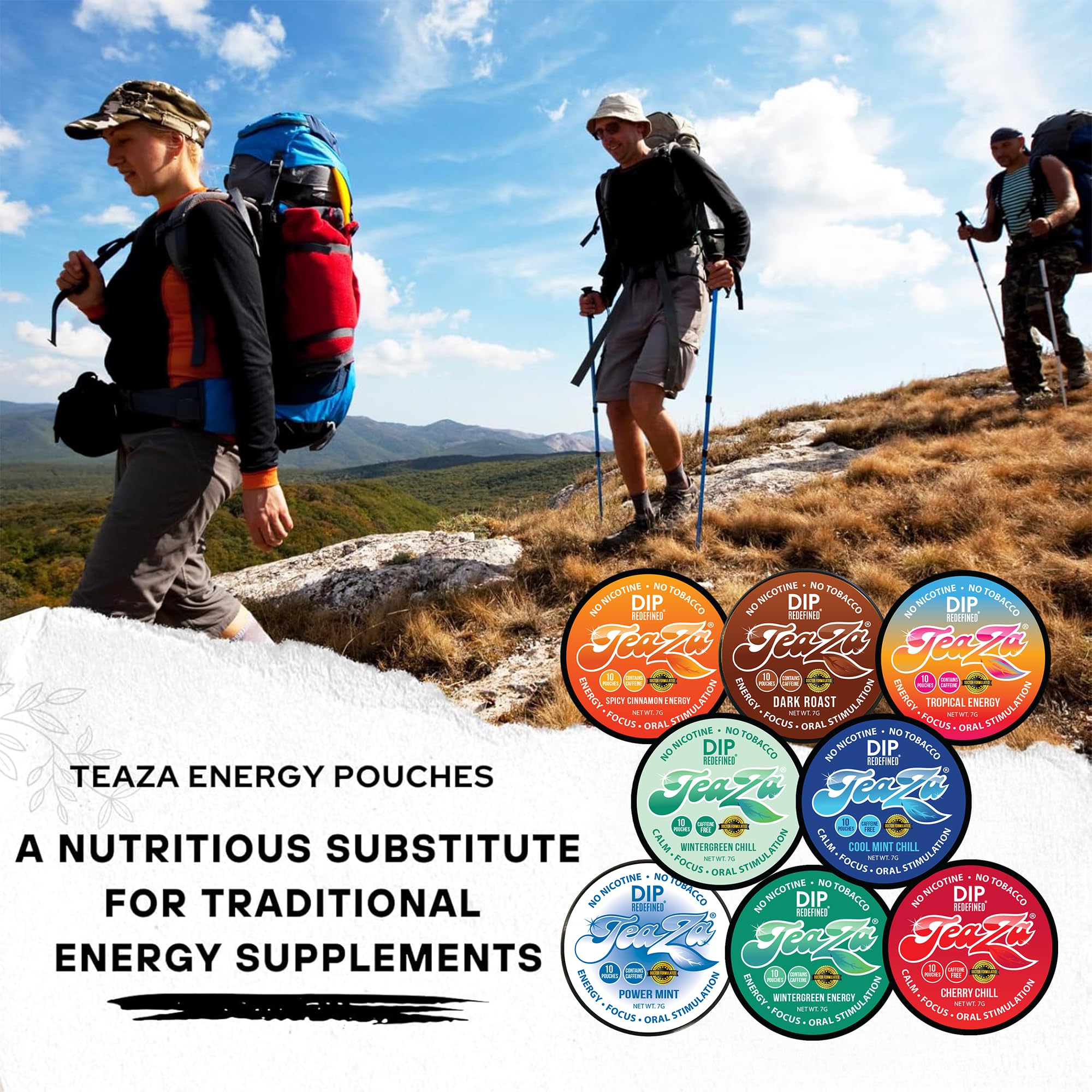 TeaZa Energy variety pack enables ready-to-stop dip alternatives.