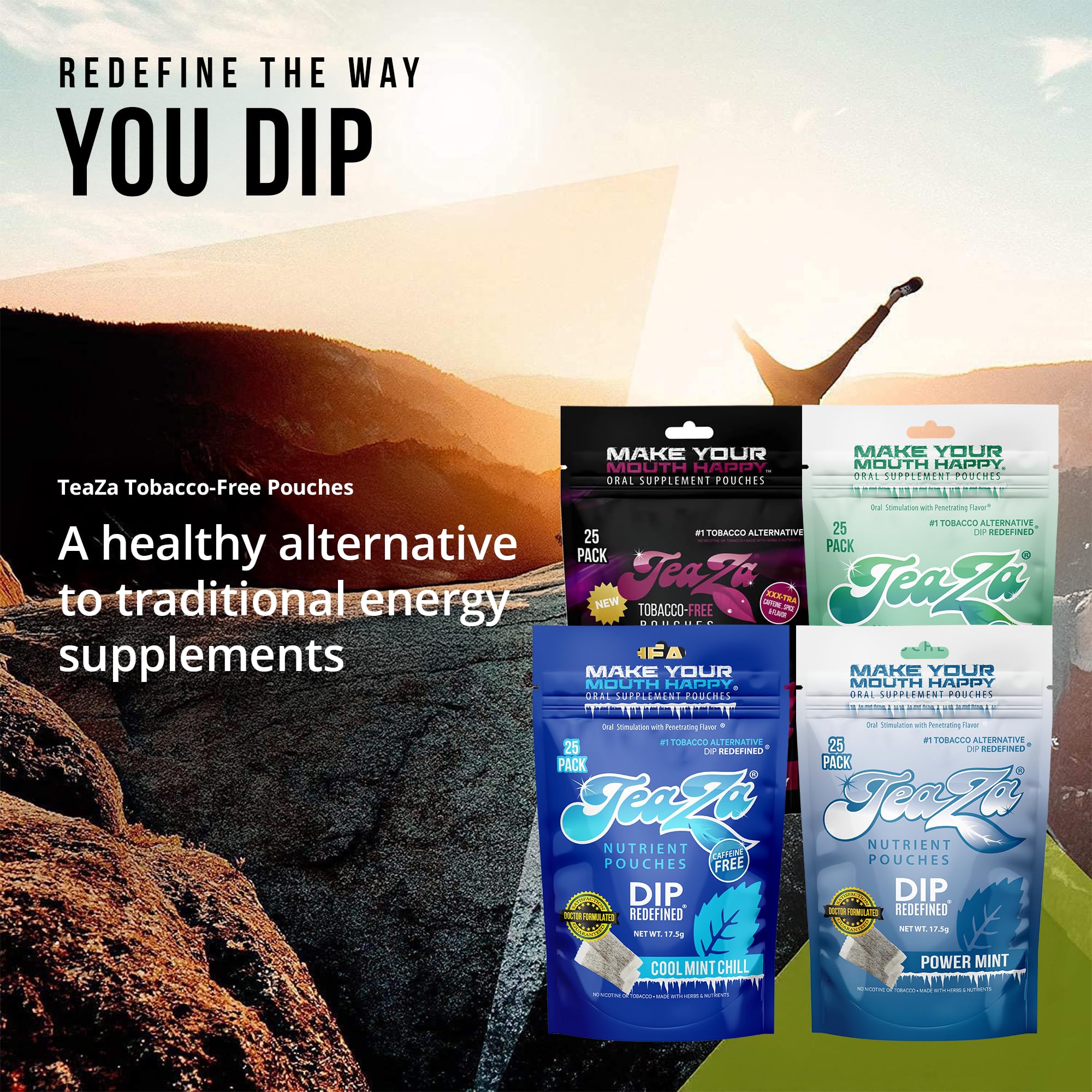 TeaZa Spicy Cinnamon pouch combines warmth and focus for on-the-go energy