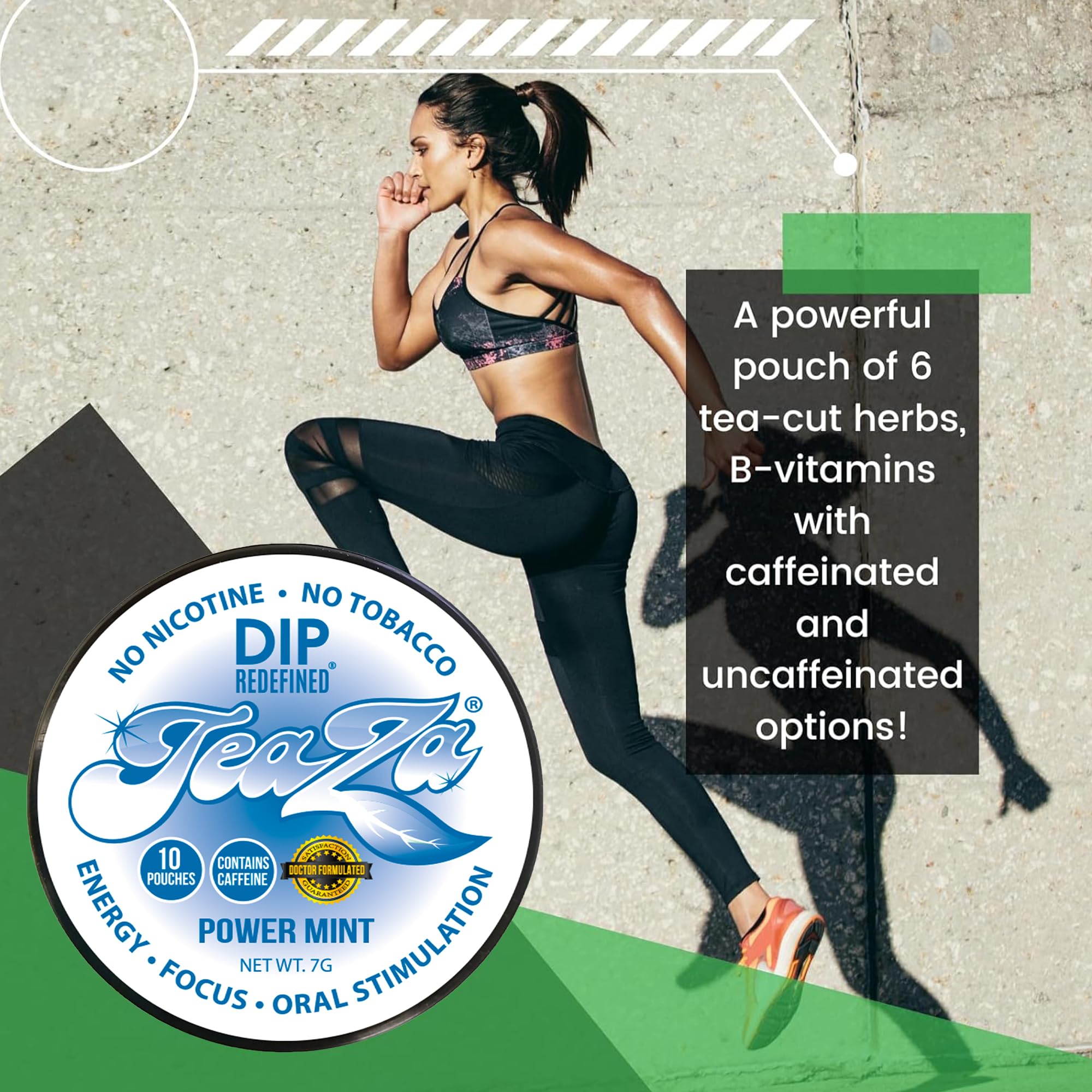 TeaZa Power Mint aroma and flavor for mood uplift.