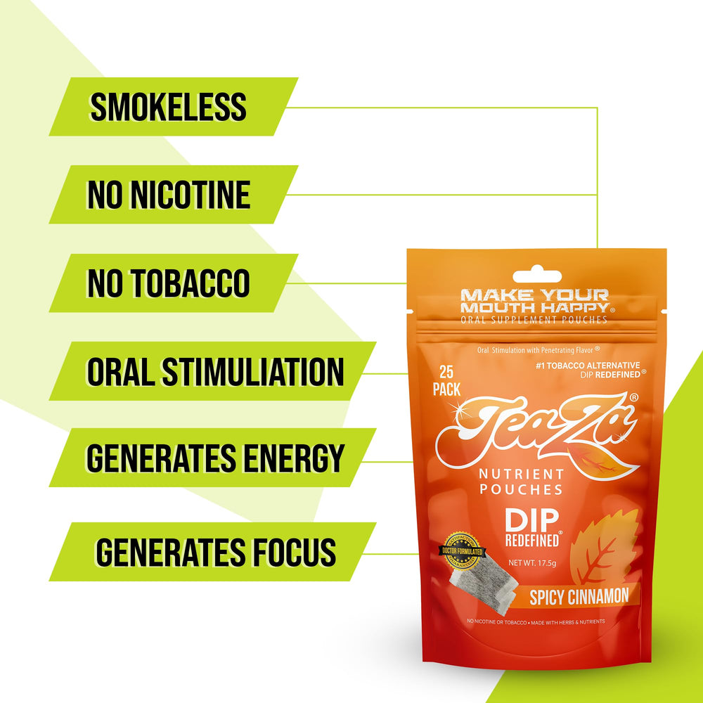 TeaZa Energy Pouch delivers long-lasting flavor for busy days.