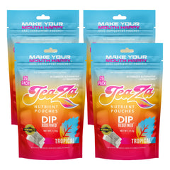 TeaZa Teaza tropical energy pouch packaging shows bright flavor for a refreshing dip alternative.