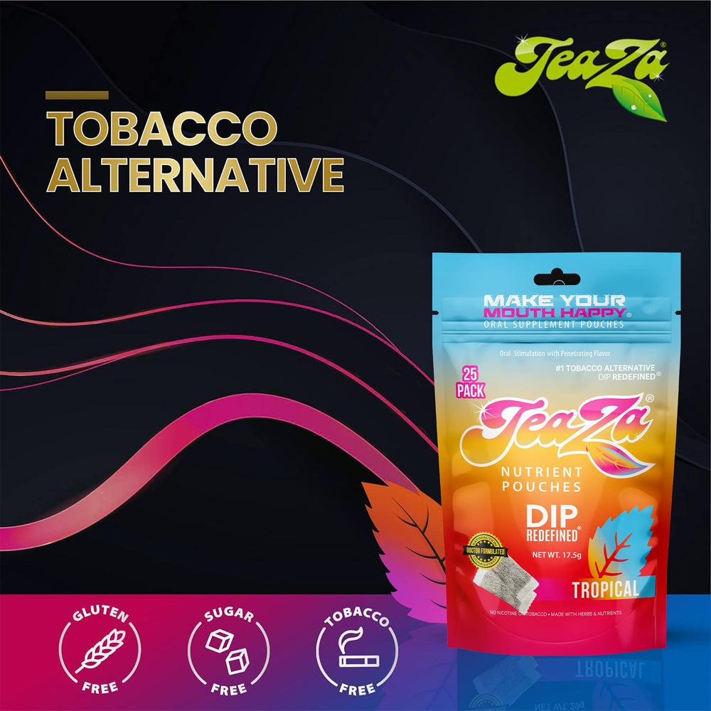 TeaZa Tropical flavor dip served communicates tangy-sweet tropical experience.