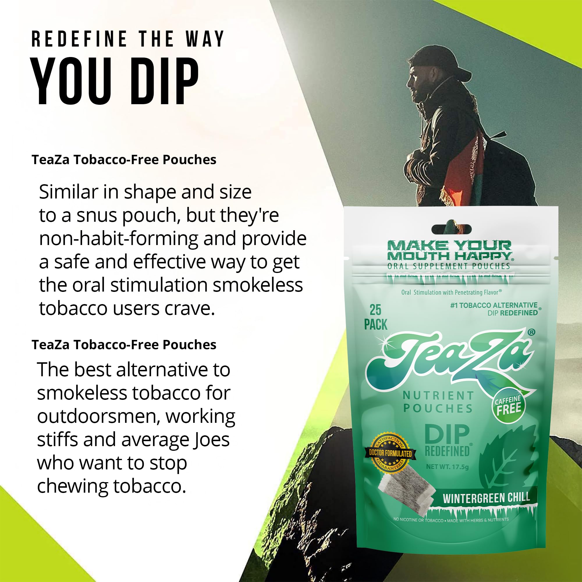 TeaZa Wintergreen Chill 4-pack bags ready for on-the-go refreshment