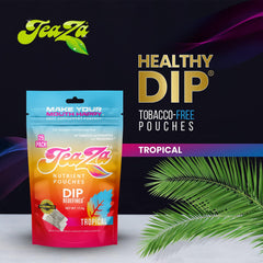 TeaZa Wintergreen Chill pouch with frosted lid evokes fresh, crisp finish.