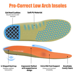 TECRUN slim forefoot design prevents toe crowding in various shoes