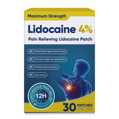 Teemofe 4% lidocaine patch on shoulder provides targeted relief during daily tasks