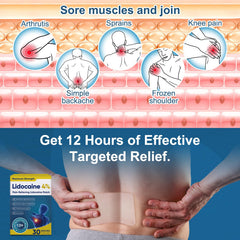 Teemofe Lidocaine patch on knee provides targeted joint relief.