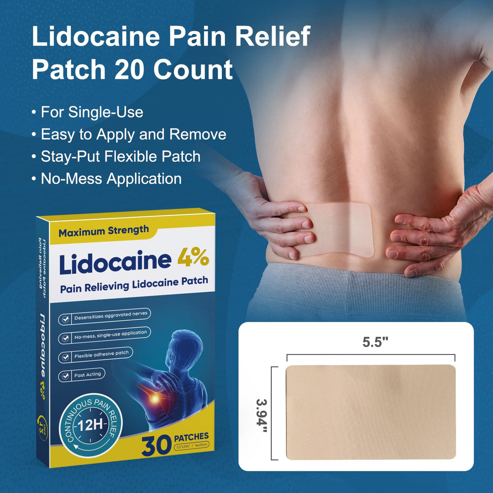 Teemofe Lidocaine patch sealed pouch preserves potency and freshness.